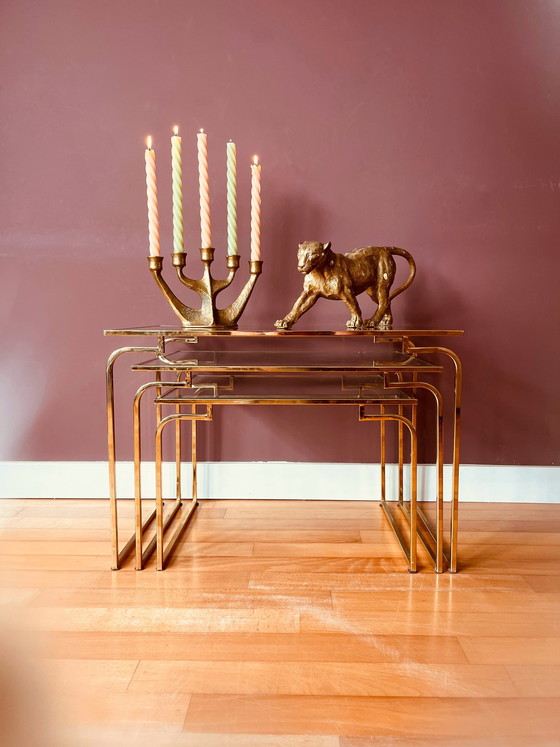 Image 1 of Juego de mesitas auxiliares italianas de los años 70.