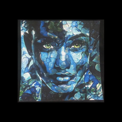 Léa ROCHE - Blue Vision - Digital painting under frame