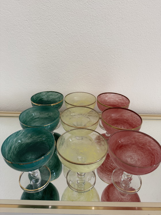 Image 1 of Coupes à glace multicolore cristal vénitien 