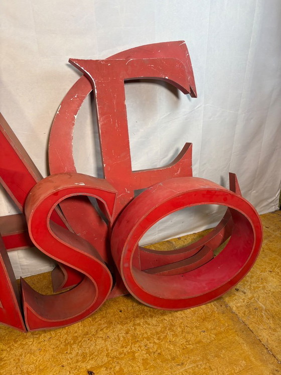 # Lettere in metallo 3D stile industriale vintage | Insegna aziendale originale | Lettere rosse grandi e (photo 4 of 13)
