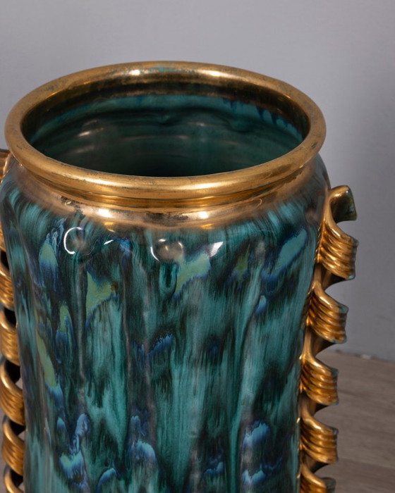 Grande vaso in ceramica decorato, stile vintage anni '50, design italiano. – Vasi (photo 12 of 12)