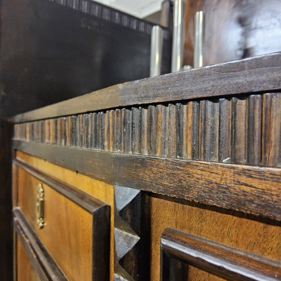 Image 1 of Buffet style Amsterdam School (J.Th Drilling Jr), meuble Art déco (Pays-Bas), boiseries en palissandre
