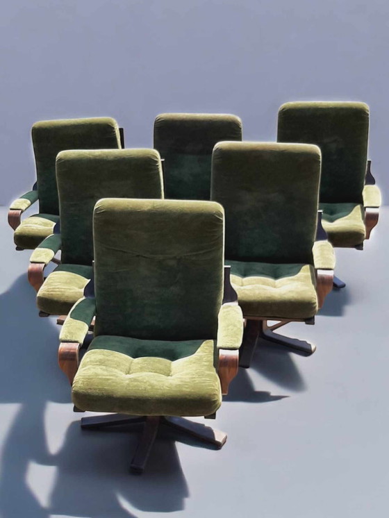 Image 1 of Set With 6 Vintage Design Swivel Chairs, Swivel Chair, 70'R Years.