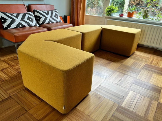 Image 1 of Set mit 2 Balma Plus Design-Poufs – Ockergelb – Modular
