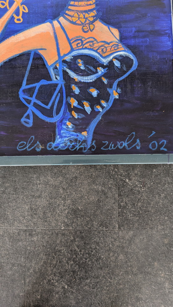 Image 1 of Originalgemälde von Els Zwols „Frau mit Lippenstift“ (2002)