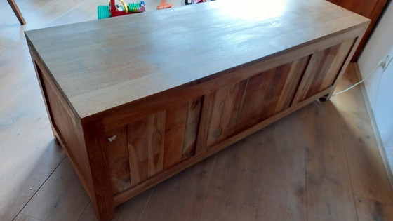 Image 1 of Meuble TV mural en teck massif