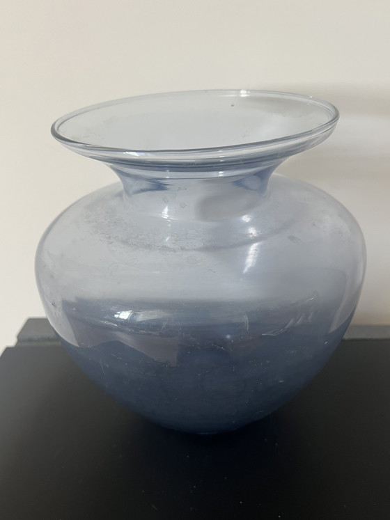 Vaso in vetro blu-grigio Art deco Andries Copier – Arte in vetro (photo 3 of 6)
