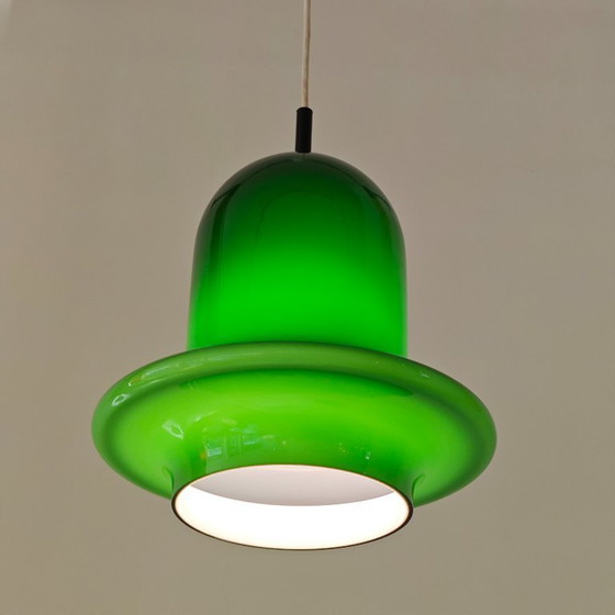 Image 1 of Lampada a sospensione vintage Raak in vetro verde