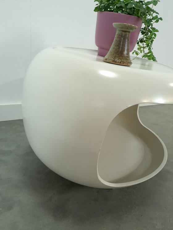 Image 1 of Tavolino bianco Space Age su ruote