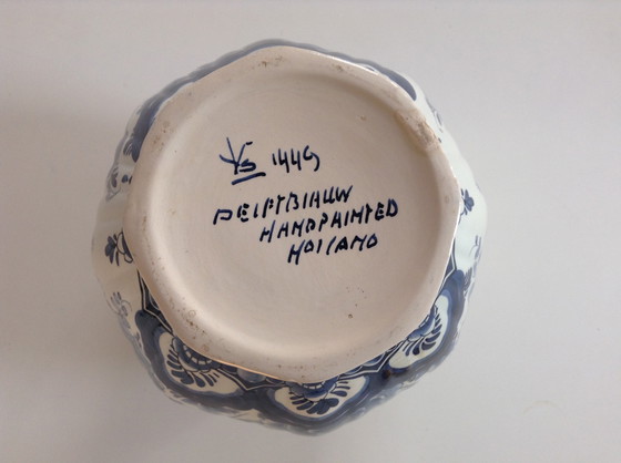 Image 1 of Delfts Blauwe VLS Velsen Holland dekselvaas,  gemberpot, urnvaas