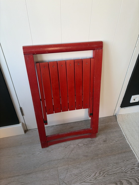 Image 1 of Aldo Jacober Trieste klapstoelen 2x rood hout