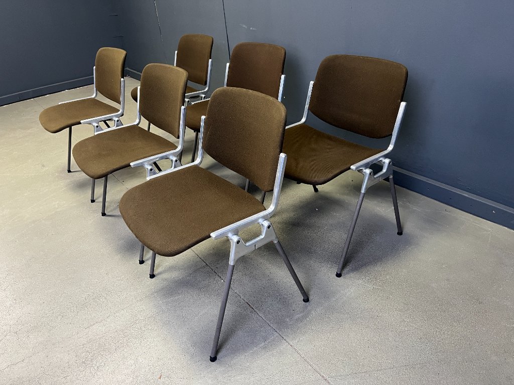 Vintage DSC 106 bijzettafelstoelen van Giancarlo Piretti voor Castelli - set van 6