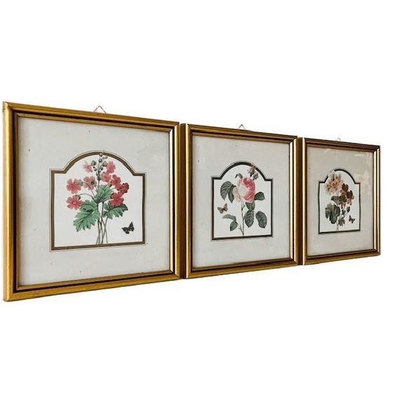 Image 1 of Set di pittura vintage fiori rosa