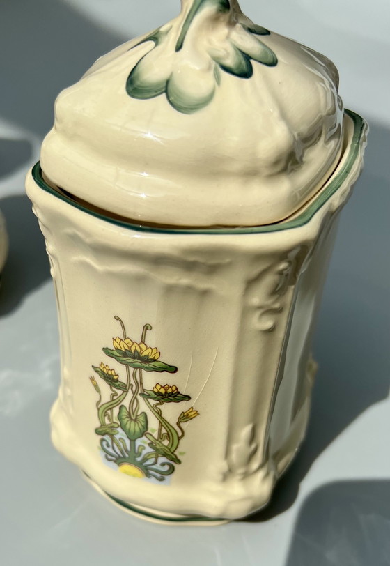 Image 1 of Heer - Tea container/box (4) - ceramic - hand-painted Germany - - 1960-1970