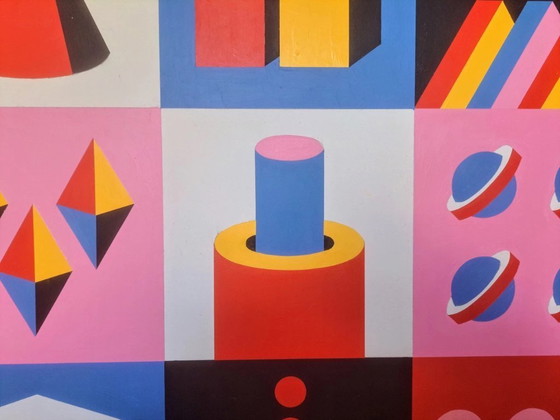 Image 1 of Obra de arte geométrica | Acrílico sobre MDF | 95 x 95 cm