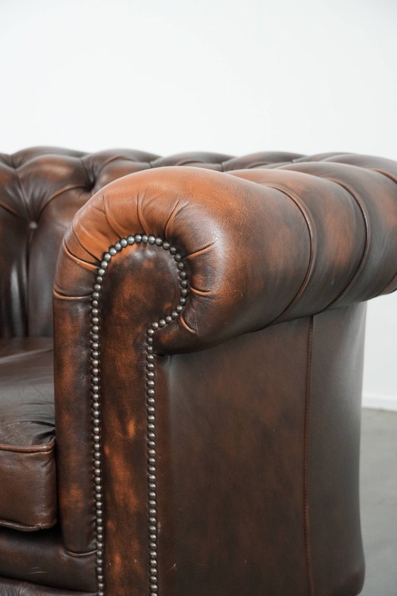 Image 1 of Brauner Chesterfield-Sessel aus Rindsleder im englischen Stil