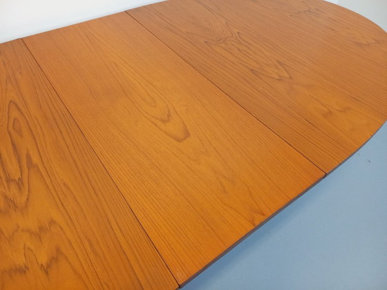 Image 1 of Vintage Baumann oval teak dining table from the 1960s/70s with extensions