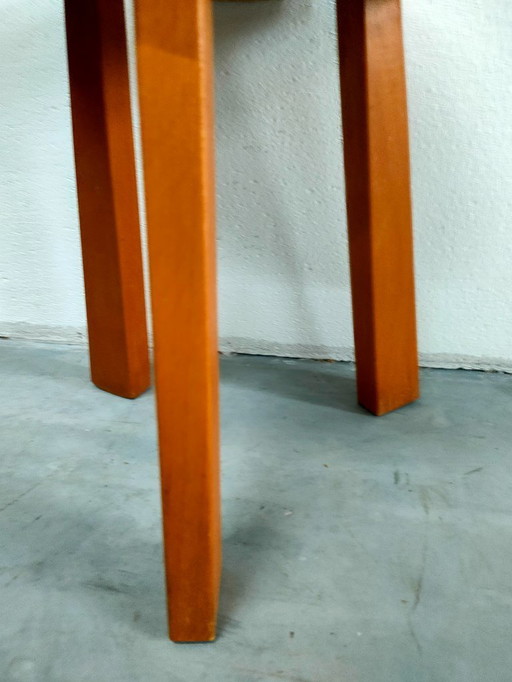 Tavolino da caffè vintage rotondo a 3 gambe