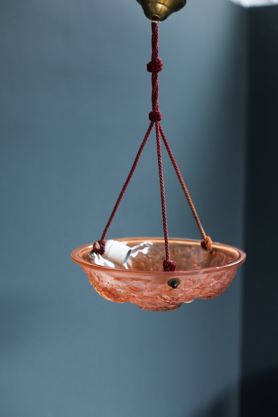 Image 1 of Lampada a sospensione floreale Art Déco