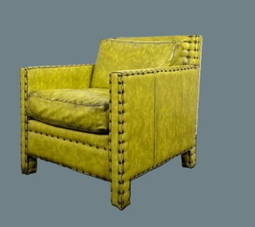 Unieke vintage lederen fauteuil