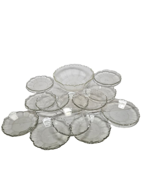Duitse Biedermeier dessertset, jaren 1850, set van 13 – Tafelwaar, Glass (photo 3 of 17)