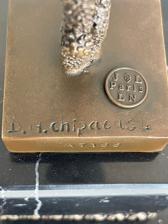 Image 1 of Art Deco style bronze sculpture – Dancer – signed D. H. Chiparus – 47 cm