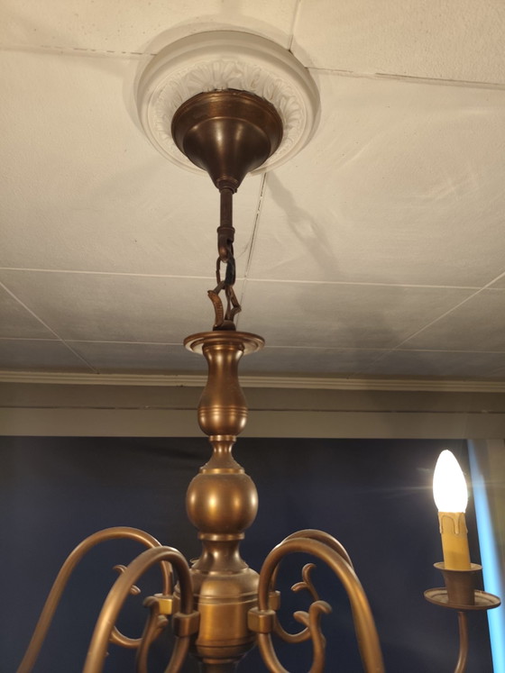 Vintage 5-arm Chandelier – Plastic, Brass (photo 7 of 7)