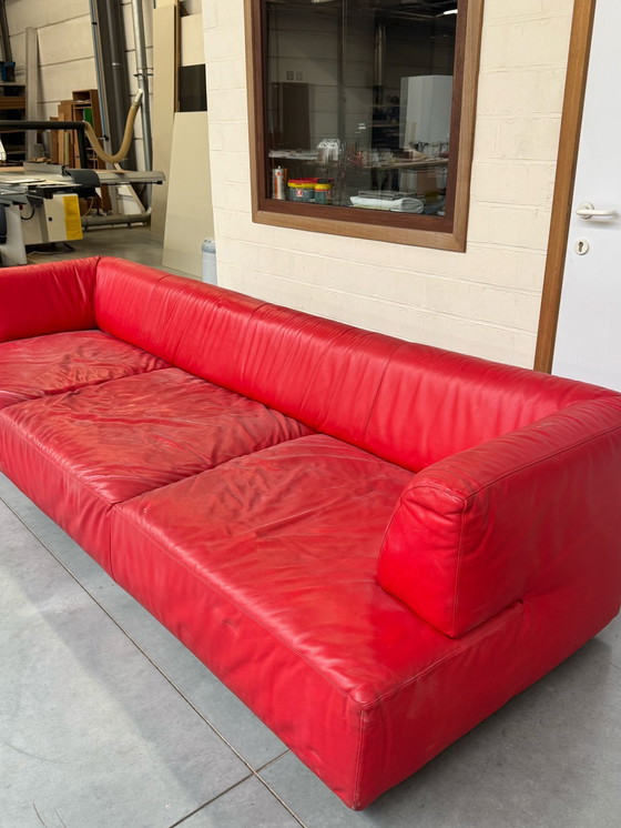 Image 1 of Divano in pelle rossa Edra