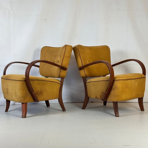 Jindřich Halabala H-237 Art Deco Armchair for UP Závody, 1930s — Original Condition, Needs Refurbishment
