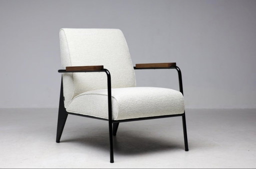 Vitra Jean Prouvé Salon Armchair | Ivory Nubia | Timeless French elegance