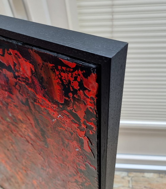 Image 1 of Frances Eckhardt - 100x120 cm red painting abstract art modern hand-painted framed