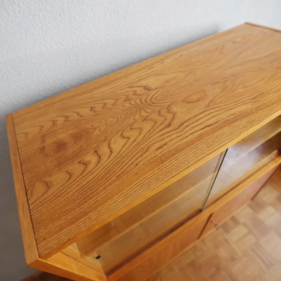 Image 1 of ❤️Hellerau Vitrinekast voor Cultureel Meubels Franz Ehrlich Serie 602 DDR Midden-eeuwse Bauhaus GERESTAUREERD