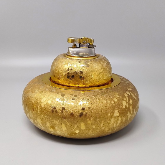 Image 1 of 1970er Jahre Exquisites handgefertigtes Räucherset aus Keramik und Blattgold, Made in Italy