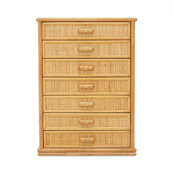 Image 1 of Rieten ladekast, jaren 1980