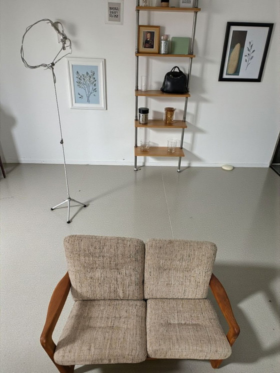 Image 1 of Mid Century Teak 2 Seater Sofa + Armchair Holstebro Møbelfabrik Made in Denmark 1970s