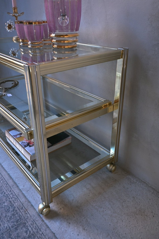 Image 1 of Side Table TV Furniture Pierre Vandel Metal and Glass