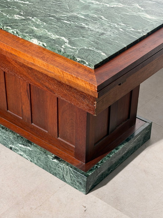 Art Deco Green Marble Dining Table (photo 6 of 6)