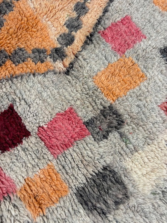 Image 1 of Handgemaakte Marokkaanse Boujad Wol Vloerkleed 190x300 cm - Kleurrijk Abstract Ontwerp