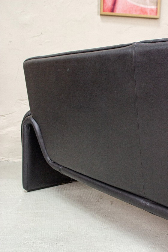 Image 1 of Vintage DeSede 2011 Sofa Two-Seater Couch Leather Mid Century 80s