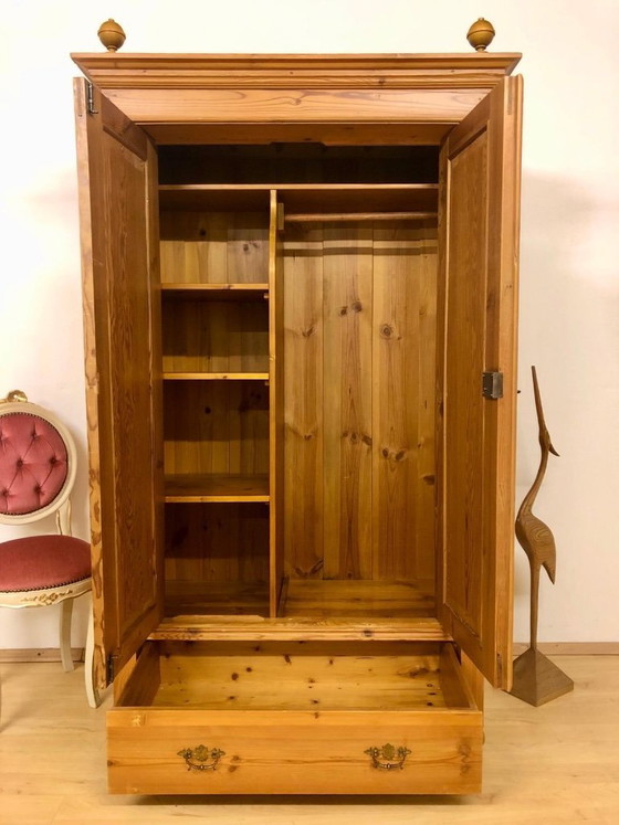 Image 1 of Softwood wardrobe, farmhouse wardrobe, antique wardrobe, Gründerzeit wardrobe, country-style wardrobe, hall wardrobe circa 1890