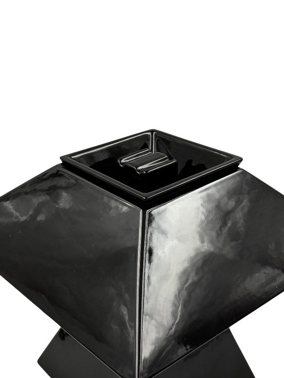 Image 1 of Lampada da tavolo in ceramica nera Space Age, Italia, anni '70