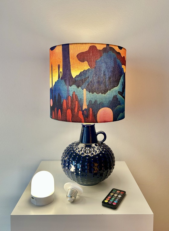 Image 1 of Lampada d'accento in stile Space Age realizzata con un raro vaso in ceramica della Germania Ovest da Jasba