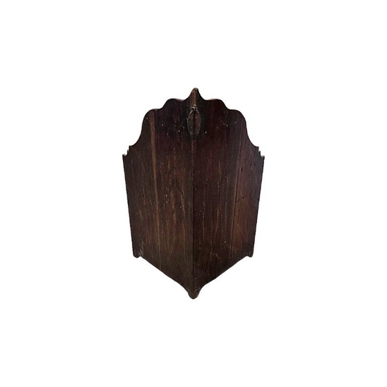 Antique French Oak Corner Wall Cabinet, circa 1800, Wood, Brown (photo 6 of 7)