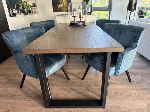 Table de salle à manger en bois massif, épaisseur 40 mm, dimensions 850 x 1900 mm