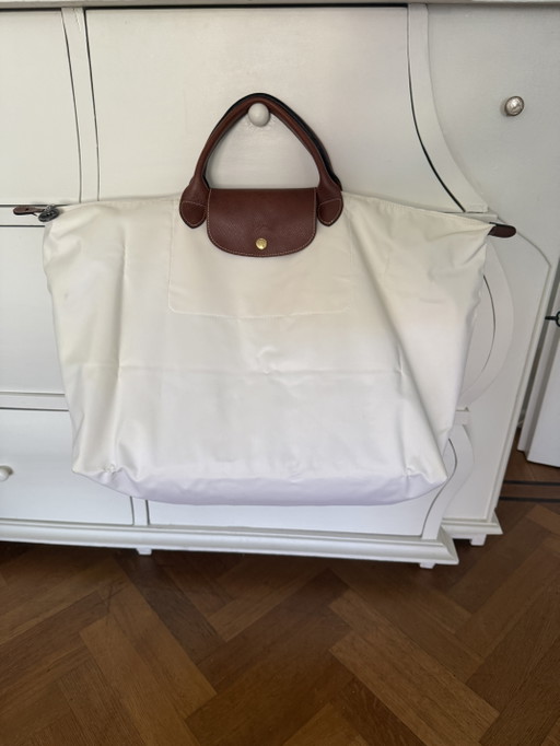 Longchamp Le Pliage grote witte reistas – reistassen, Nylon