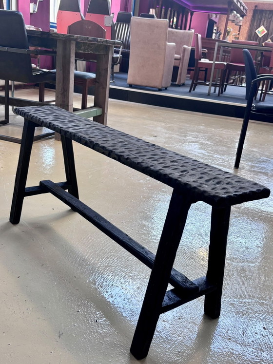 Ebony Black | Panca di design unica fatta a mano, 110 cm, Maxrai, Panche, Legno, Nero (foto 4 di 7)