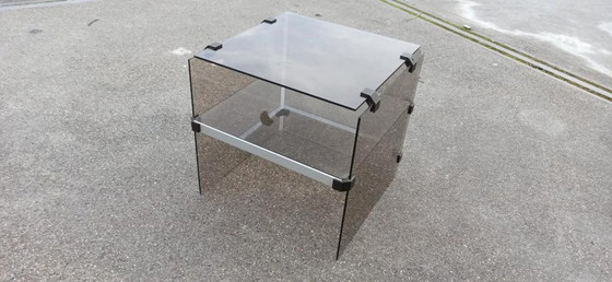 Image 1 of Vintage smoked glass side table