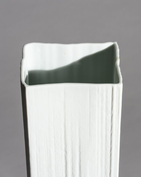 Image 1 of XL Rosenthal Studio-Line “Op Art” Floor Vase Martin Freyer H 43 cm Op-Art Relief