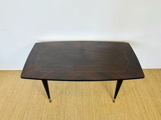 Table de salle à manger art déco en ébène de macassar, 1940