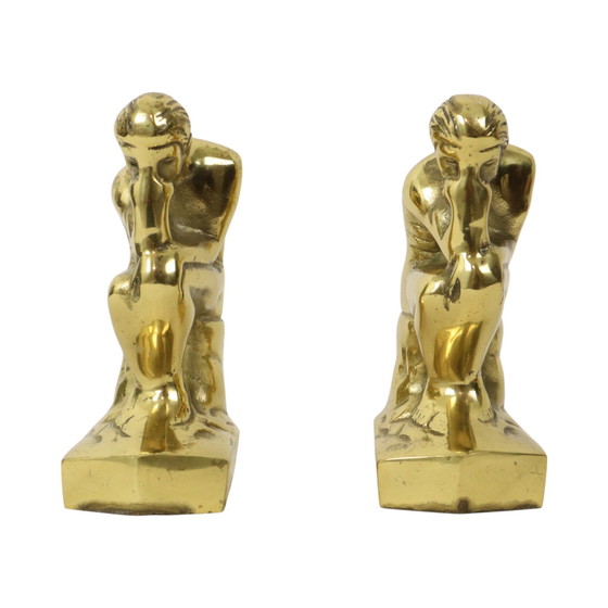 Image 1 of Italienische Messing-Buchstützen Der Denker